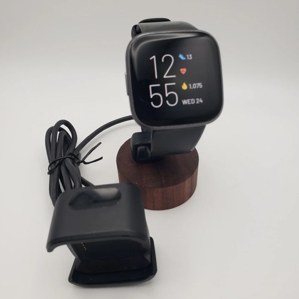 Fitbit Versa 2 Smartwatch Large Black FB507 Heart Rate Fitness Activity Tracker